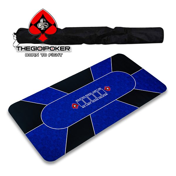 Thảm poker cao su Blue mat poker có túi đeo thể thao cực tiện dụng khi di chuyển