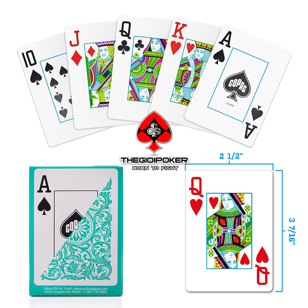 Bài poker copag elite được thiết kế poker size và kiểu jumbo index chuyên dụng