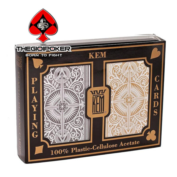 Bài tây nhựa Kem Arrow Black/Gold chính hãng