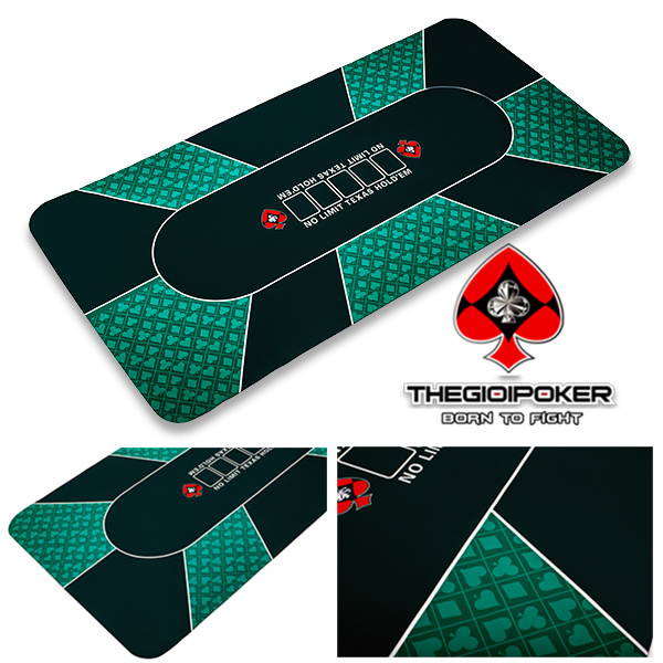 Thảm Poker cao su cao gấp Green với thiết kế tinh sảo là loại thảm chơi poker cao su tốt nhất tại Việt Nam được sản xuất bởi THEGIOIPOKER