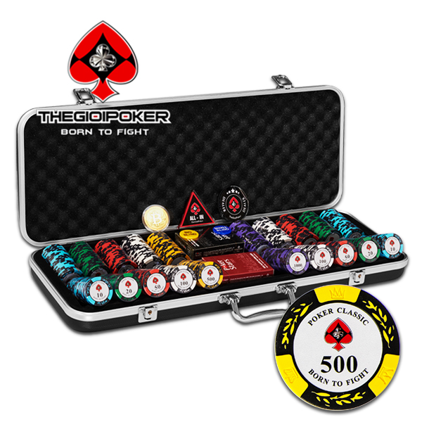 Set 500 Chip Poker Clay Classic nhập khẩu và phân phối bởi TheGioiPoker