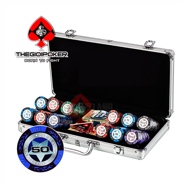 Bộ chơi poker 300 chip poker clay casino