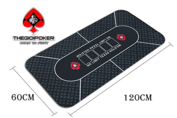 Thảm Poker cao su texas thiết kế kích thước 60x120cm dành cho 6 người chơi