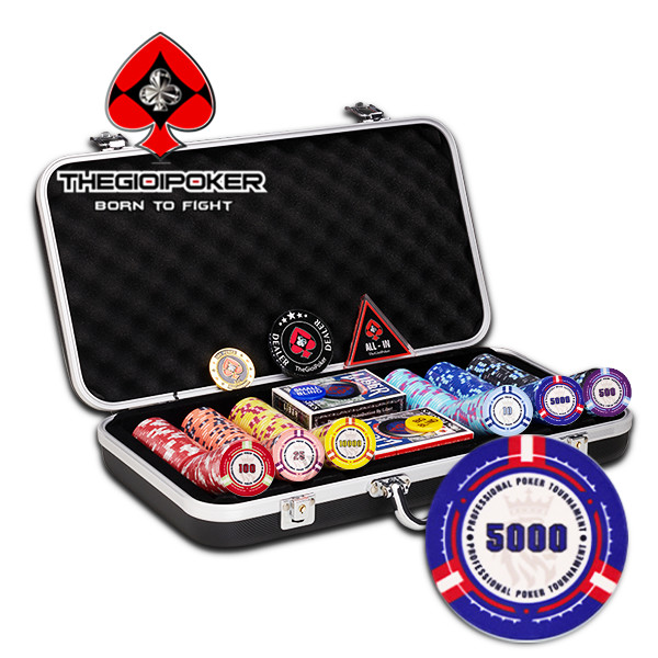 Bộ Chip Poker Crown 300 phỉnh chất liệu ceramic cao cấp