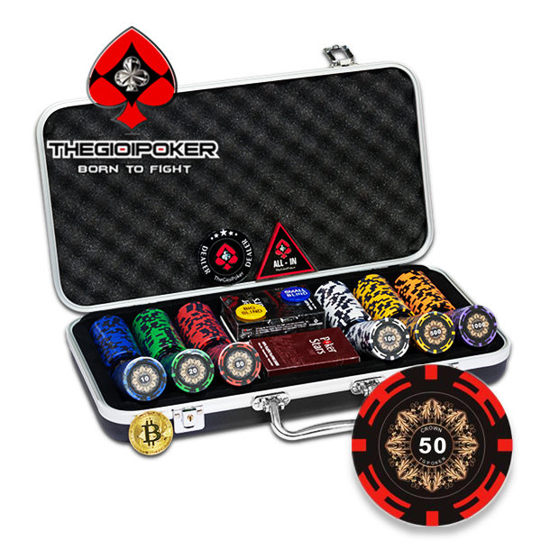 Bộ 300 chip poker Crown được phân phối độc quyền bởi TheGioiPoker