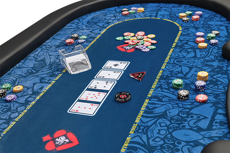 Bàn Poker WPT được thiết kế mới màu xanh biển nổi bật kèm 5 ô betting line chuyên nghiệp