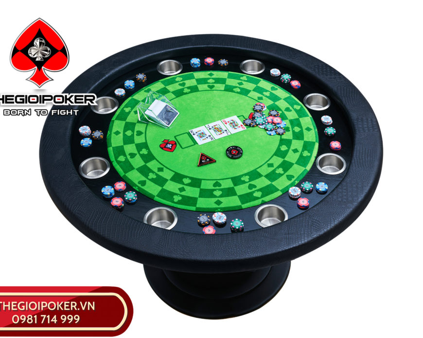 Bàn Poker Tròn Texas Hold'em Màu xanh lá được thế kế và sản xuất bởi TheGioiPoker