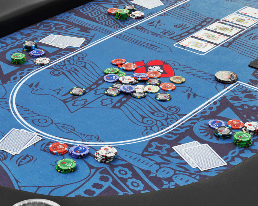 Mặt bàn poker chuyên nghiệp đều được TheGioiPoker sử dụng loại vải chuyên dụng chống nước 100%