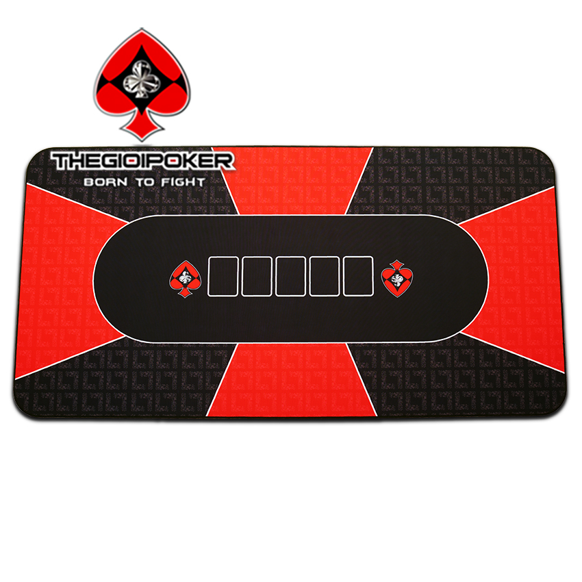 Karpet Poker Sky Red dirancang dengan warna merah dan hitam dengan pola tercetak yang menonjol