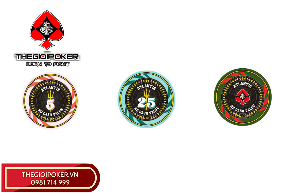 Bộ Chip Poker Atlantis update thêm ba màu mới để khách hàng có nhiều lựa chọn