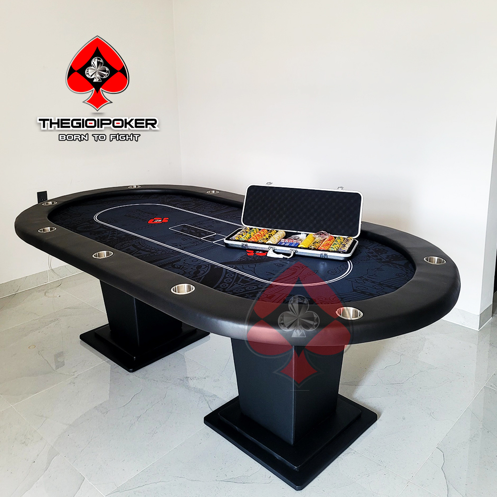 Bàn Poker The King blue được custom theo yêu cầu chủ nhân tại Hồ Chí Minh