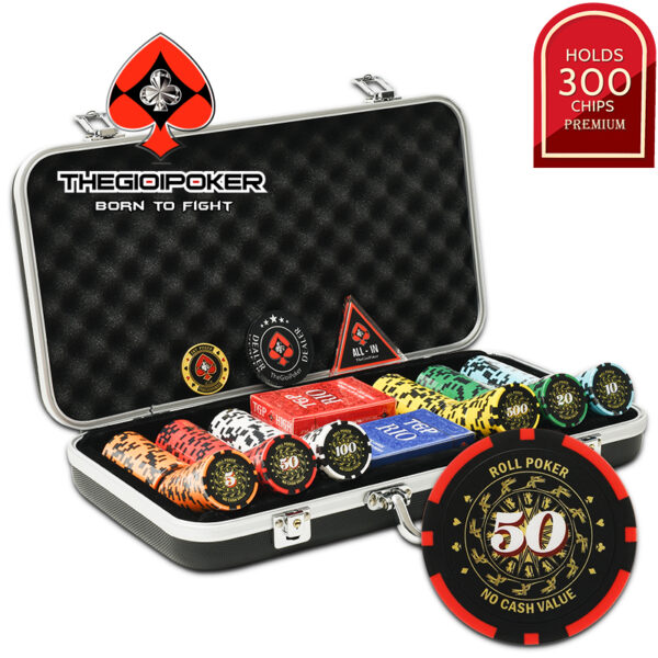 Bộ Chip Poker Roll 300 phỉnh poker chính hãng