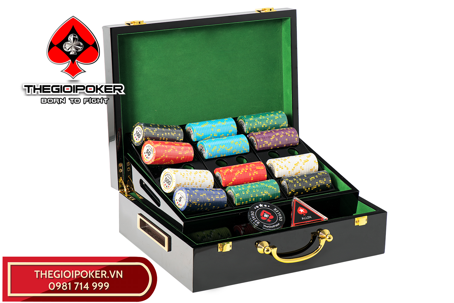 Bộ chip poker World Series Phiên bản giới hạn Dragon được đựng trong hộp gỗ Luxury