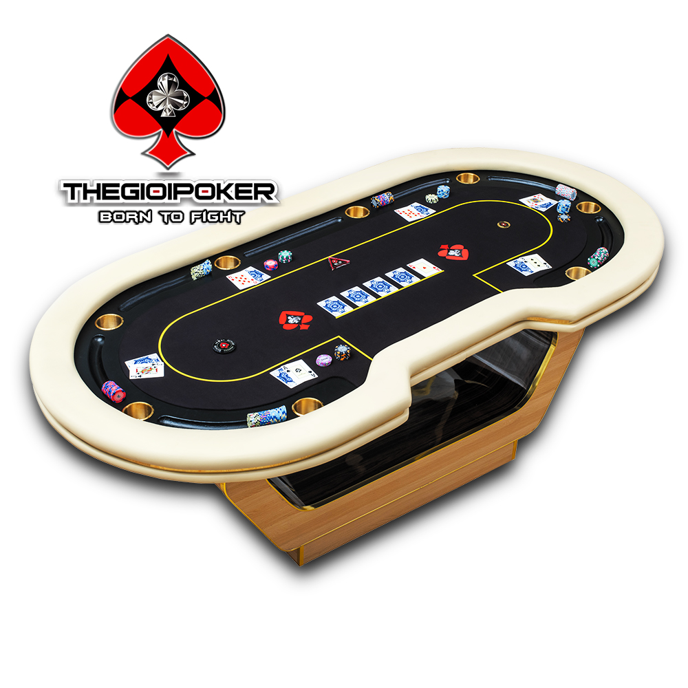 Bàn Poker Paulson được thiết kế theo tiêu chuẩn quốc tế gồm 9 người chơi và 1 Dealer