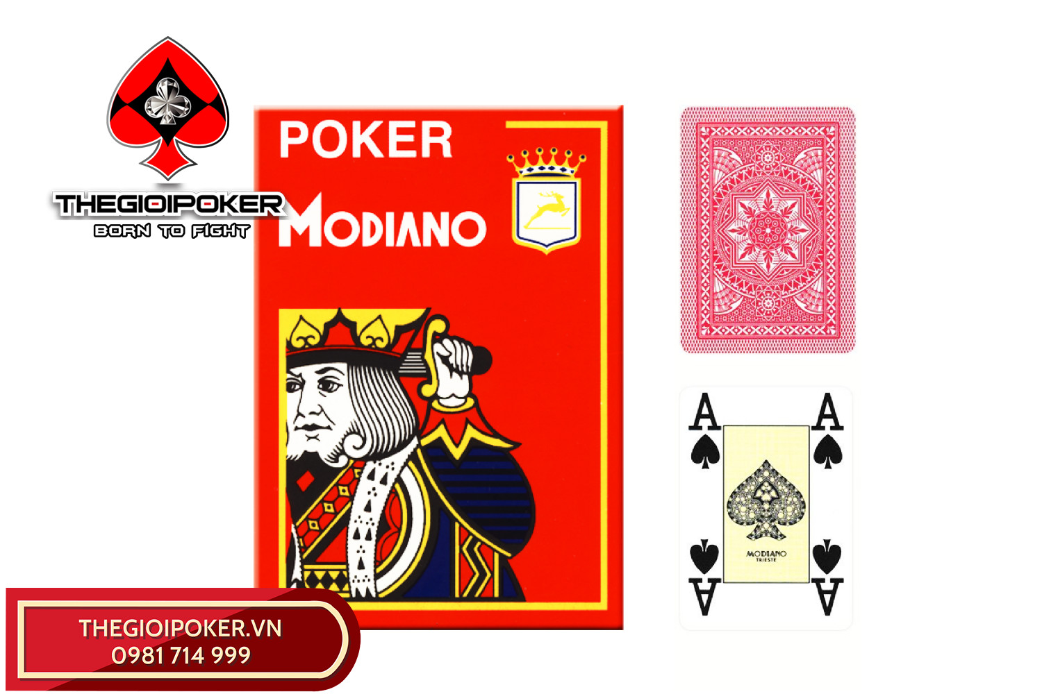 Bài Poker Modiano Cristallo màu đỏ nổi bật