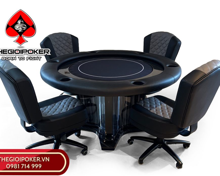 Bộ Bàn Ghế Poker Tròn Black Haw Cao Cấp