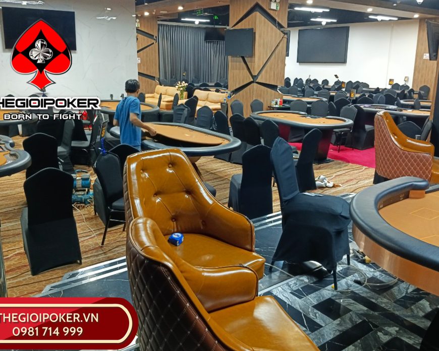 Thay toàn bộ 27 bàn poker cao cấp cho Sài Gòn Poker Club bởi TheGioiPoker