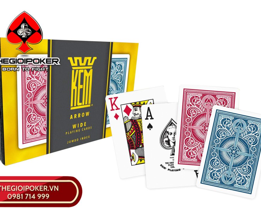 Bài Poker KEM Arrow Blue/Red Cao Cấp Chính Hãng