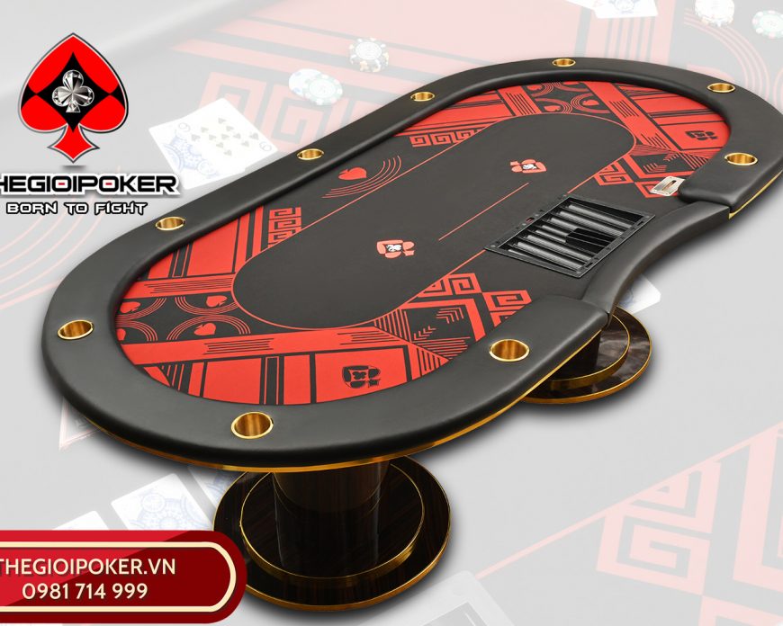 Bàn Poker Maverick Red Luxury Cao Cấp