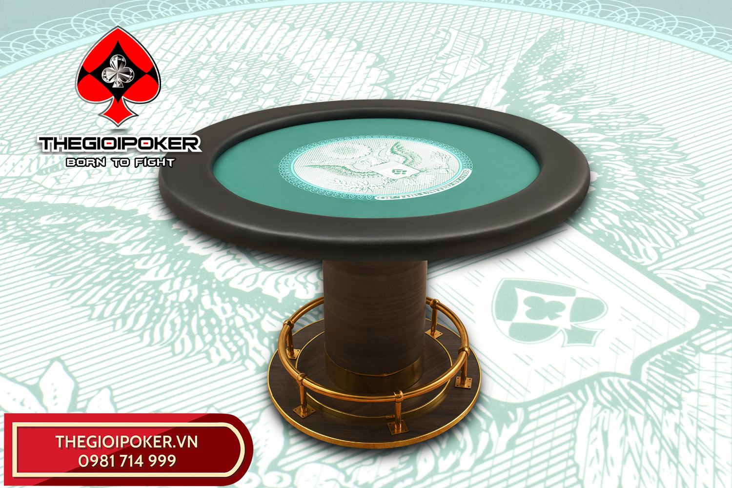 Bàn Poker tròn Eagle xanh lá sang trọng và nổi bật