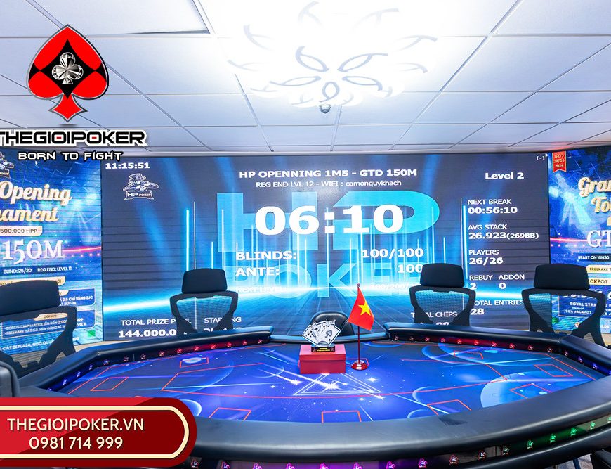 TheGioiPoker bàn giao Bàn Poker Final và phụ kiện Poker cho HP Poker tại thành phố Hải Phòng