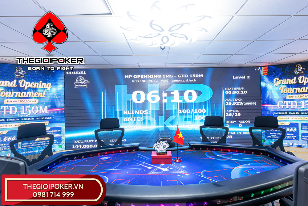 TheGioiPoker bàn giao Bàn Poker Final và phụ kiện Poker cho HP Poker tại thành phố Hải Phòng