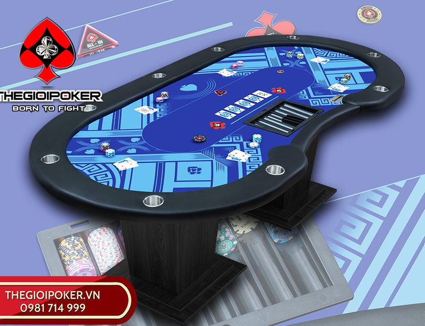 Bàn Poker Maverick Blue chính hãng do TheGioiPoker thiết kế và sản xuất