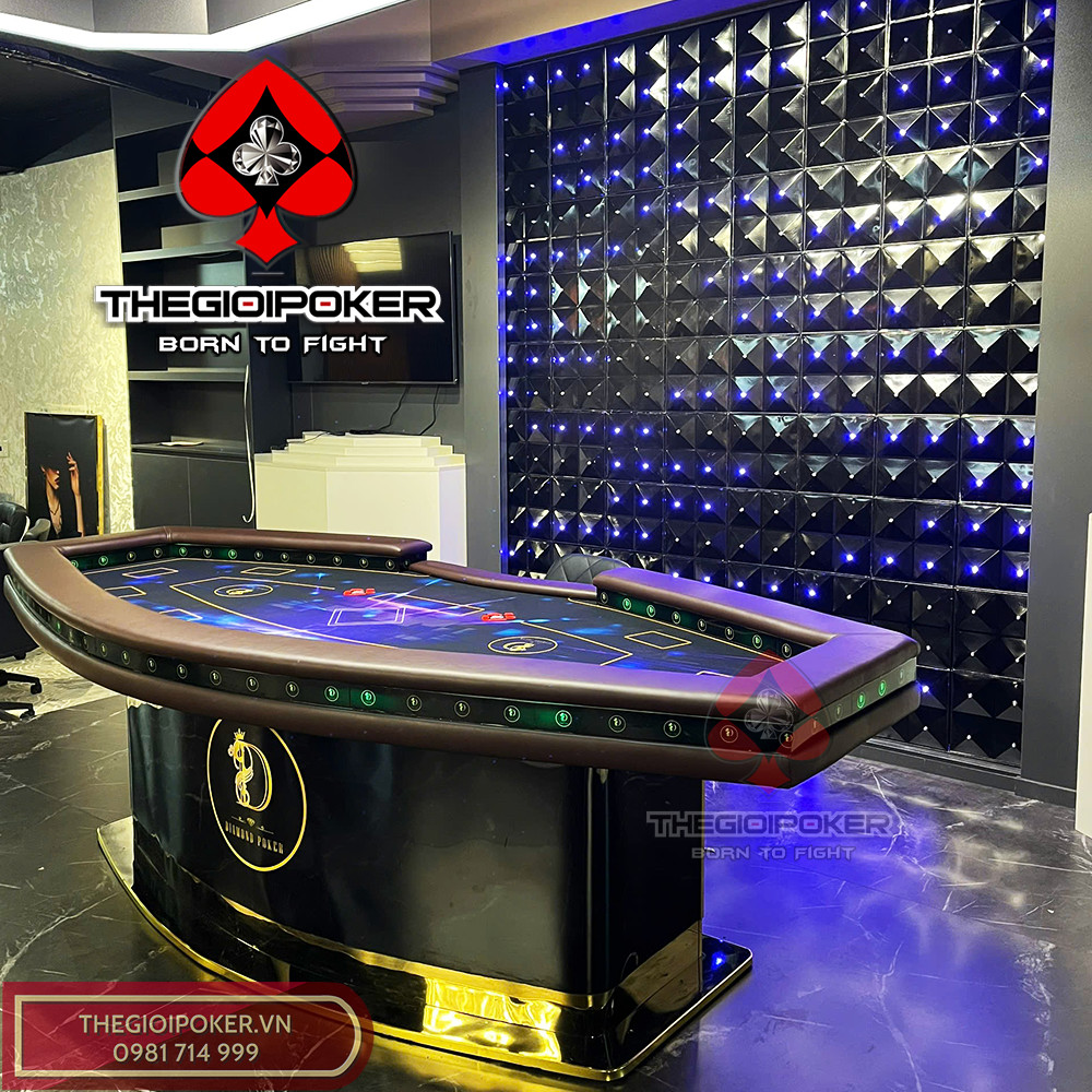 Bàn poker final Dimond poker club với hệ thống Led sang trọng nổi bật