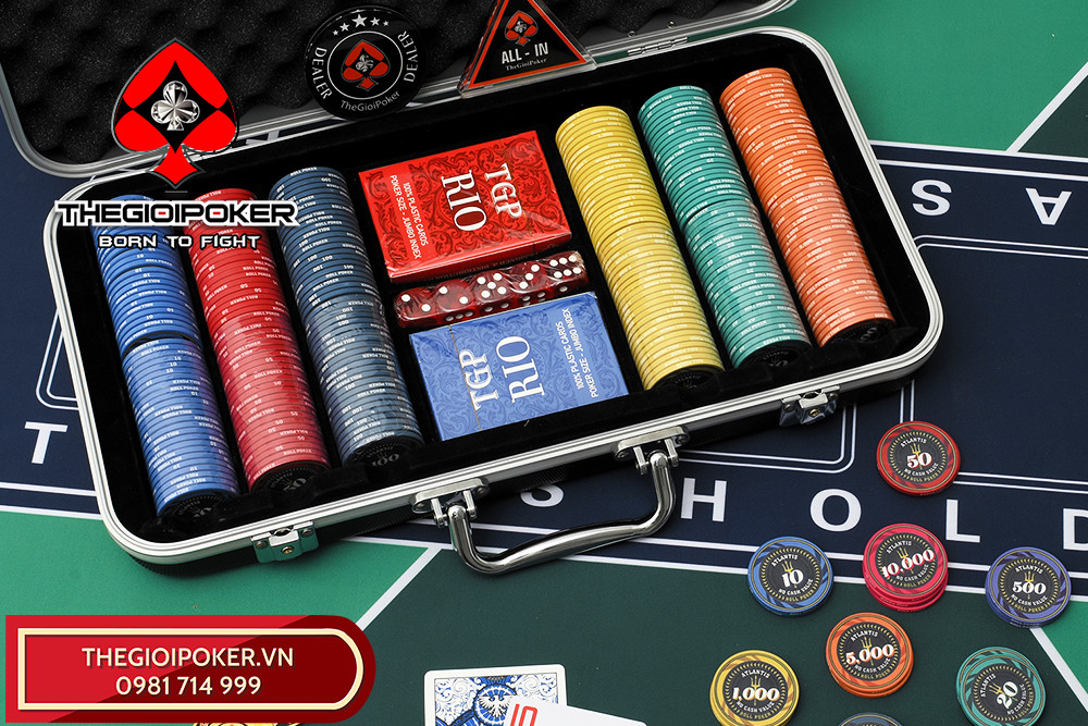 Chip Poker Atlantis set 300 phỉnh ceramic
