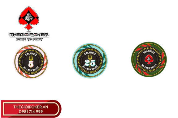 Chip Poker Atlantis được làm thêm 3 mầu mới
