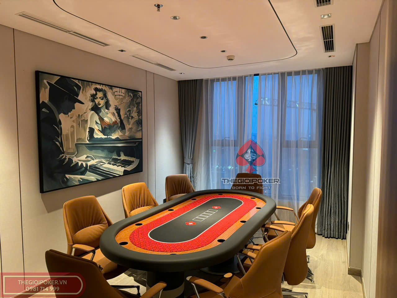 Thế Giới Poker hoàn thiện lắp đặt bàn poker custom cao cấp và sang trọng