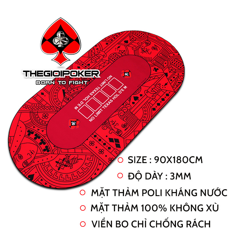 Thông số thảm poker Ace Red