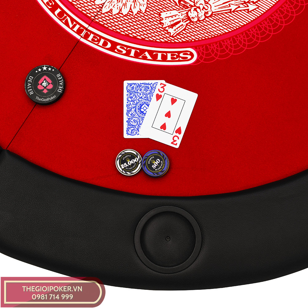 Viền bàn poker tròn được bọc da êm ái