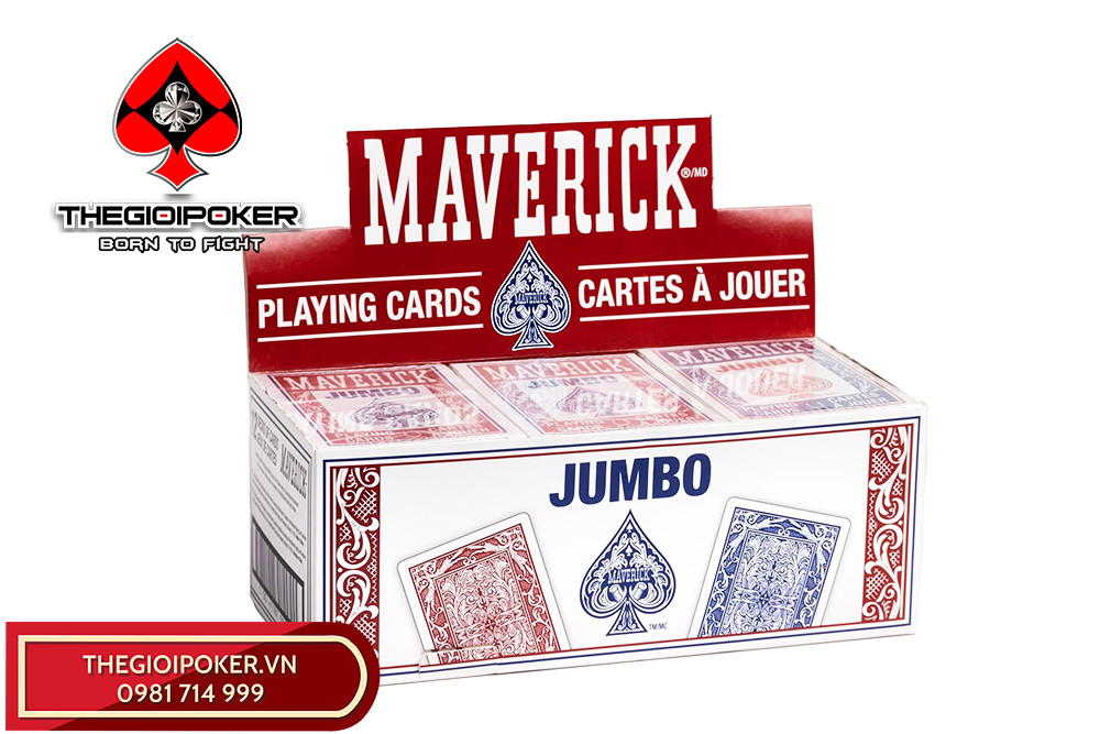 Bài Poker Maverick Jumbo 1 pack gồm 12 bộ với 2 màu khác nhau