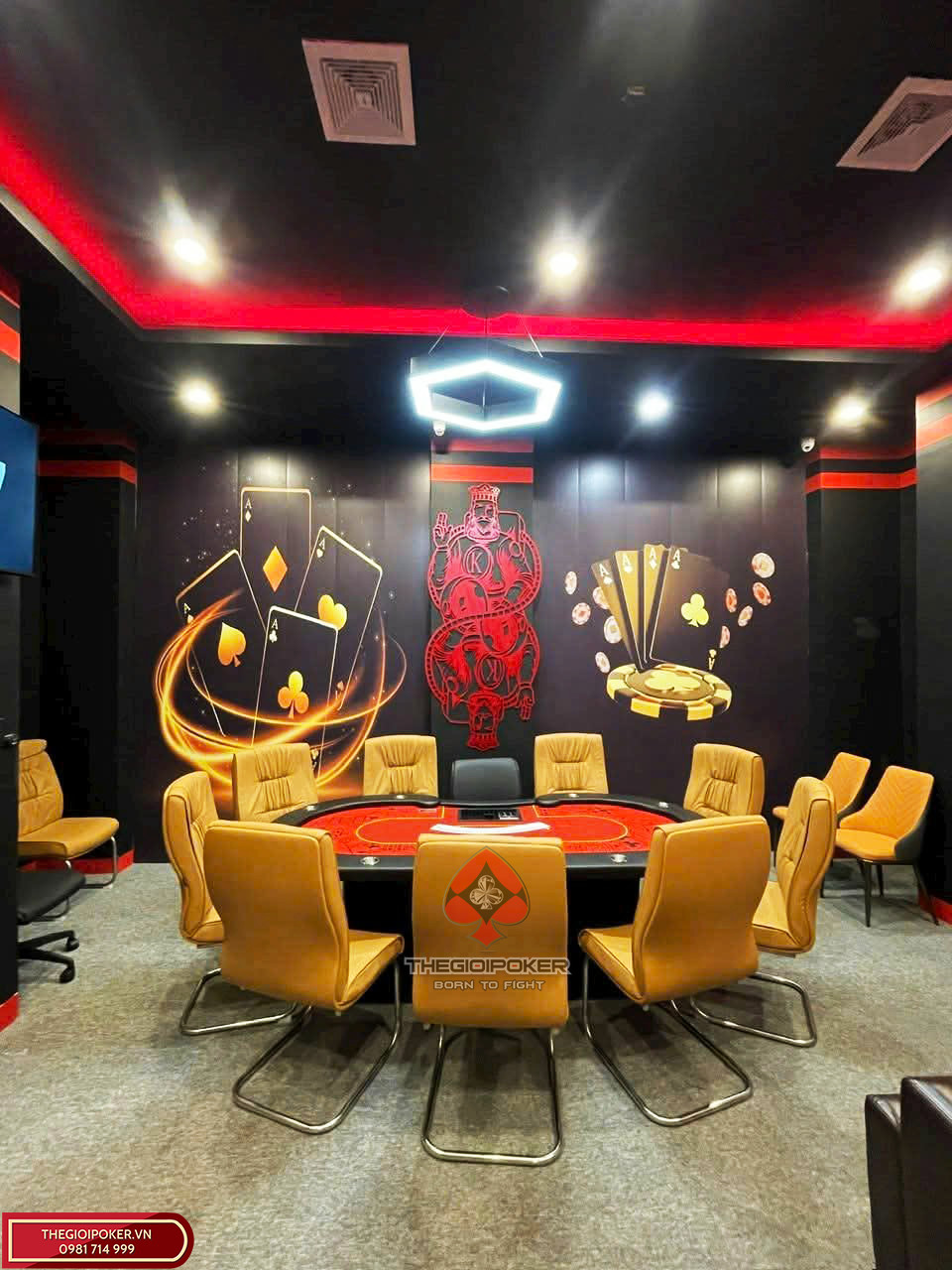 Bàn giao và lắp đặt bộ bàn ghế poker Lancaster Red