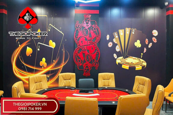 Không gian giải trí poker nối bật với bàn poker Lancaster Red