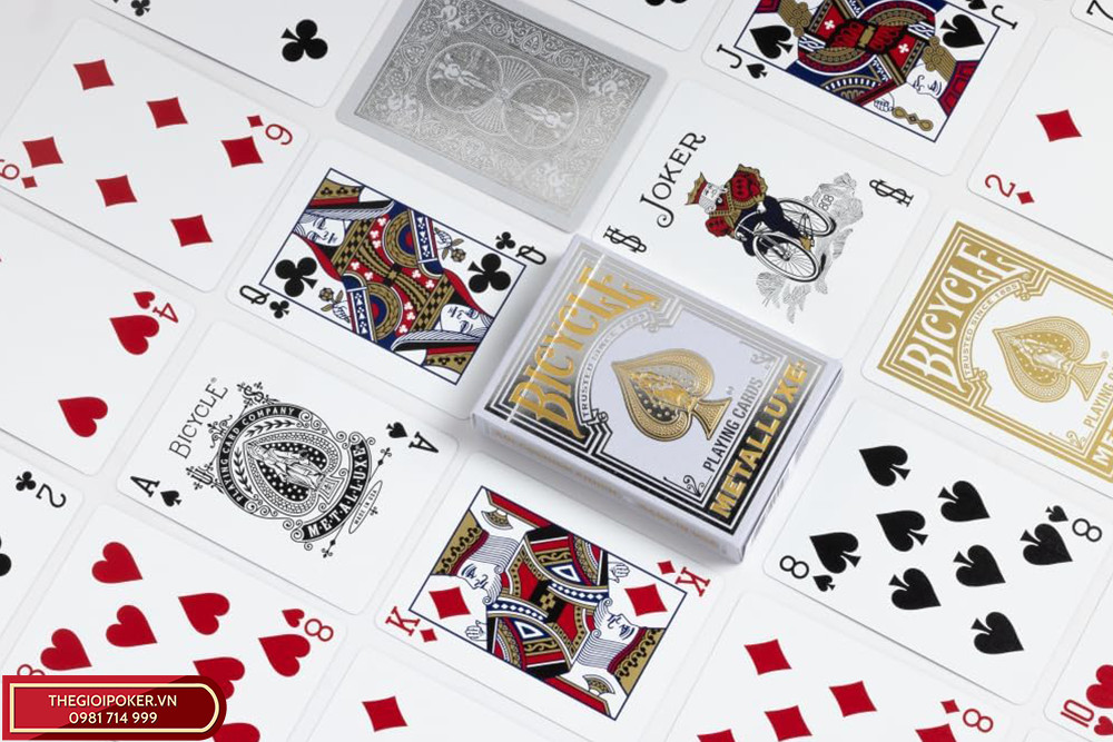 Bộ bài poker Metalluxe Silver Bicycle
