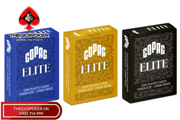Bài Poker Copag Elite USA màu đen, vàng và xanh biển