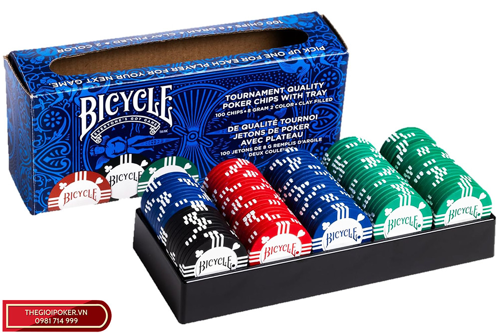 Bộ chip poker 100 phỉnh được sản xuất bởi Bicycle danh tiếng