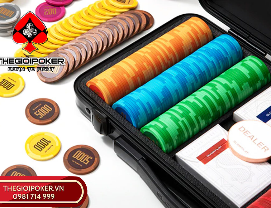 Vali 300 chip poker nhà Slowplay cao cấp