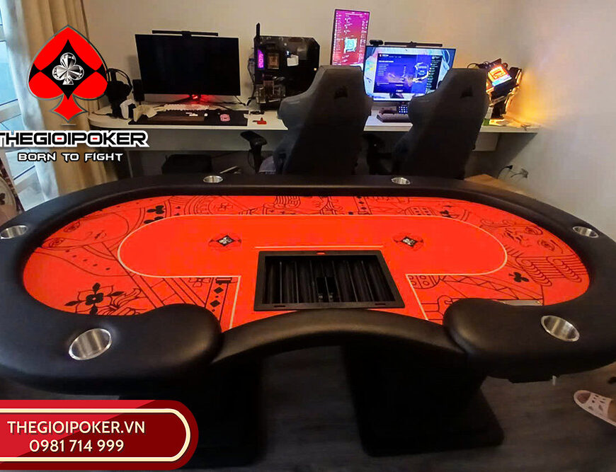 Setup không gian giải trí poker ngay tại nhà với bàn poker chuyên nghiệp cùng bộ chip poker đẳng cấp