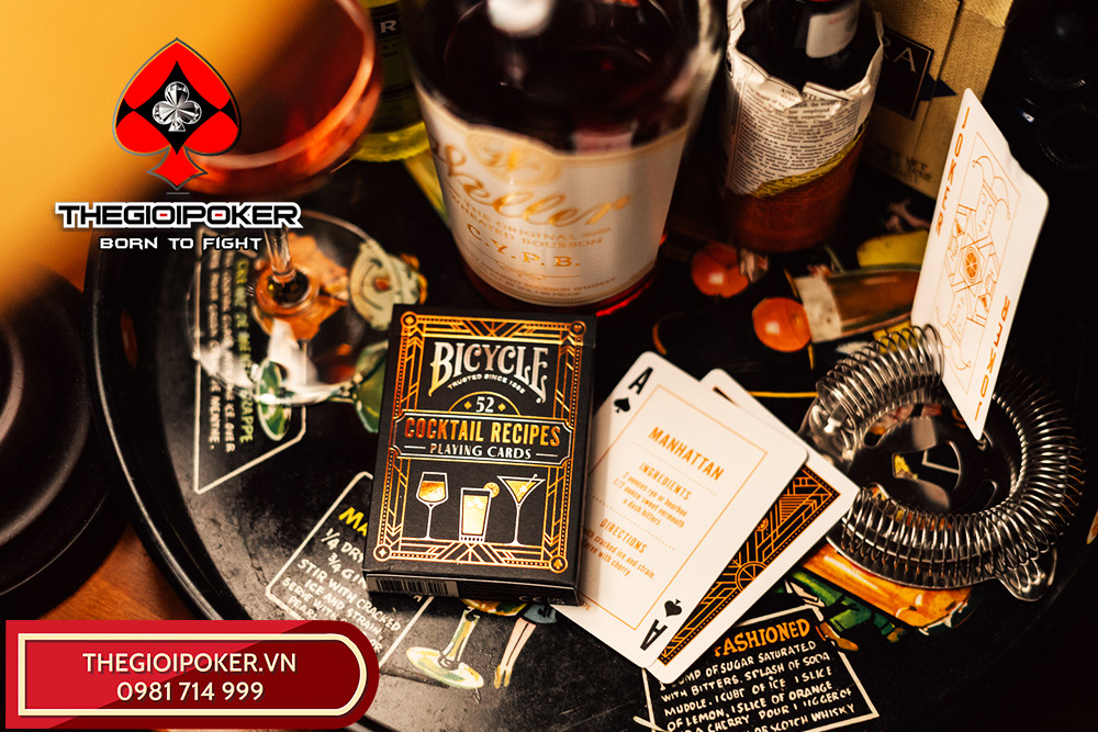 Khám phá bộ bài poker Bicycle Cocktail Recipes