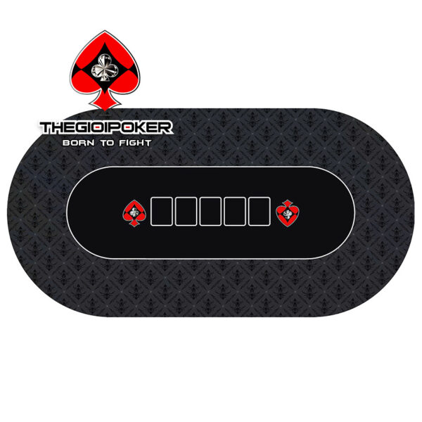 Thảm poker được thiết kế hình Oval có thể ngồi 8 đến 10 người chơi