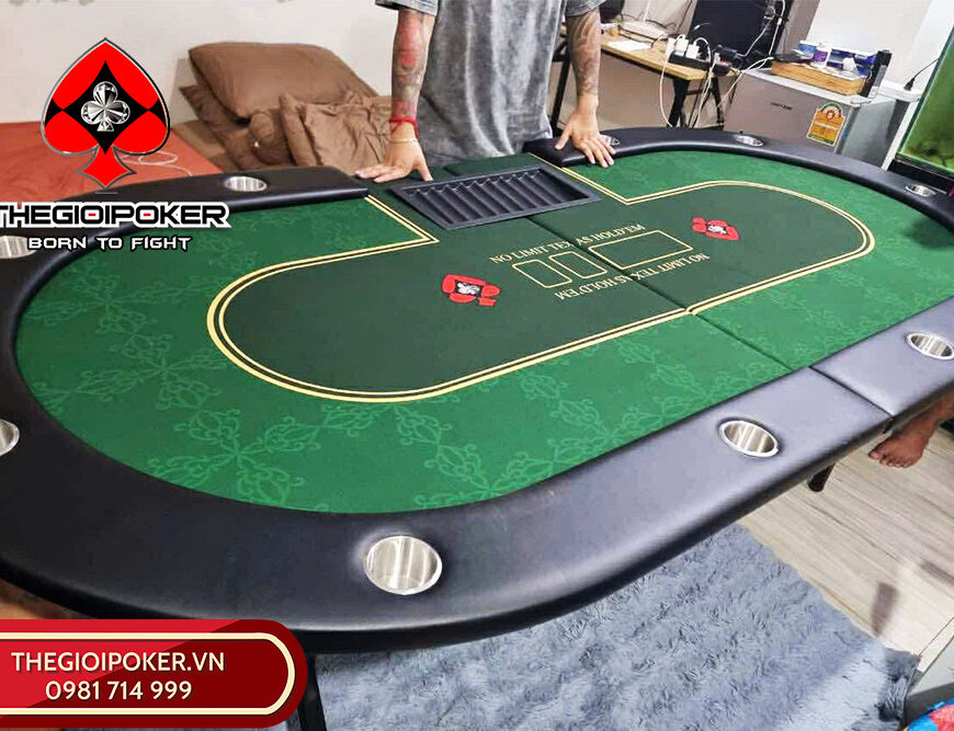 Lắp đặt bàn chơi poker TGP Series 007 với phiên bản chân và mặt bàn đều gấp gọn được