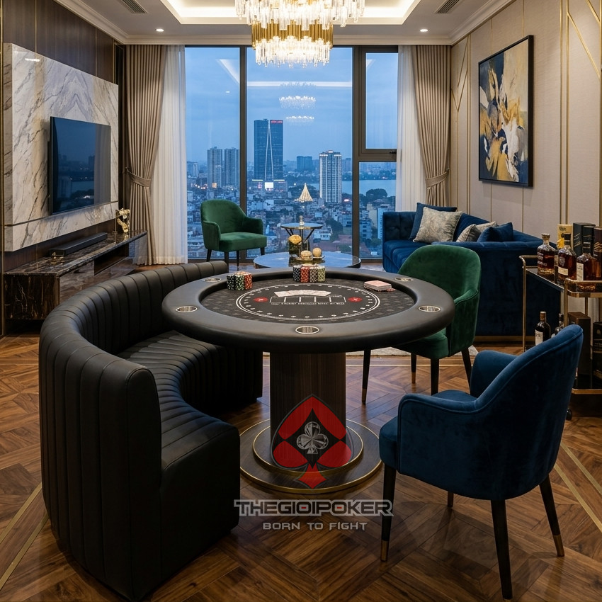 Nổi bật không gian giải trí với bàn poker tròn