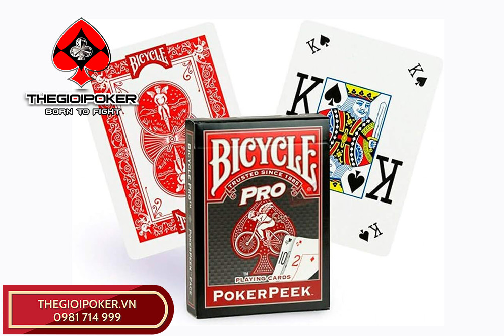 Bài Poker Bicycle Pro Peek màu đỏ chuyên dụng cho môn chơi poker