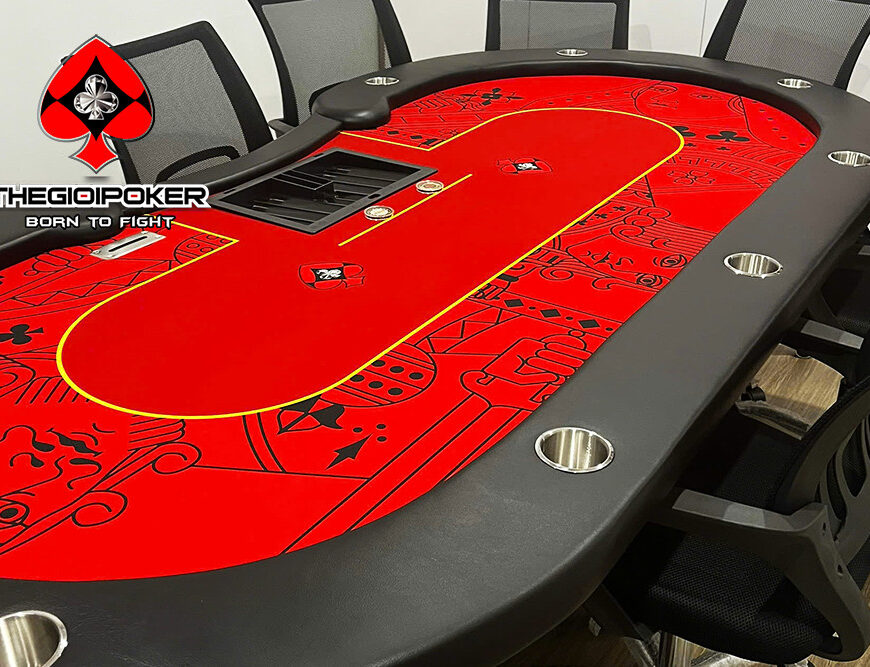 Thanh lý bàn chơi poker Lancaster màu đỏ mới 100% chưa qua sử dụng