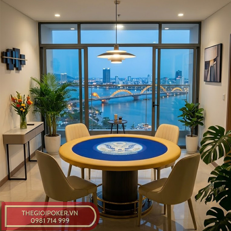 Bàn poker tròn Eagle được Thế Giới Poker thiết kế riêng cho gia chủ