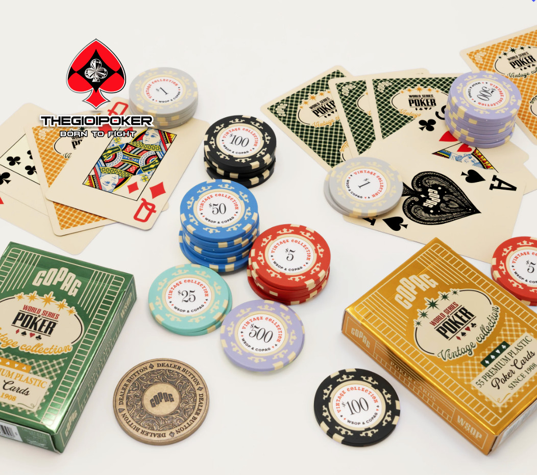 Chip poker Vintage Wsop được làm từ chất liệu Clay có trọng lượng tiêu chuẩn 13.5G